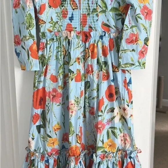Cara Cara Blue Hill Dress in Dew Cornucopia
